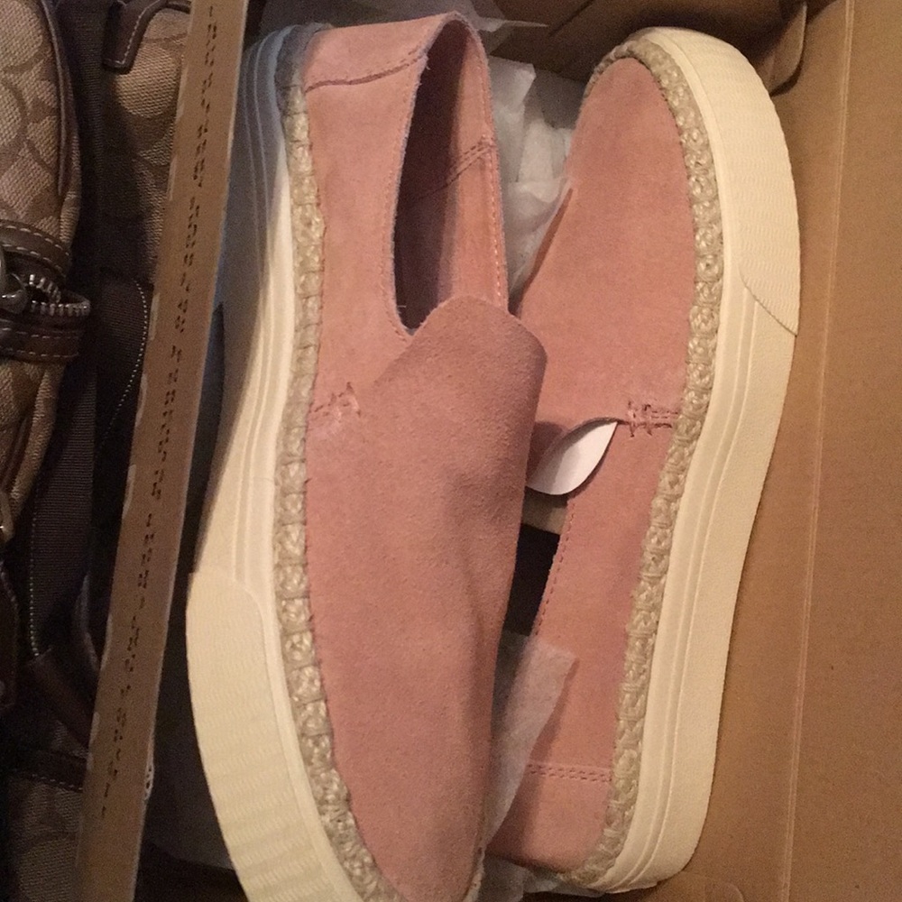 Brand new Suede pink TOMS.